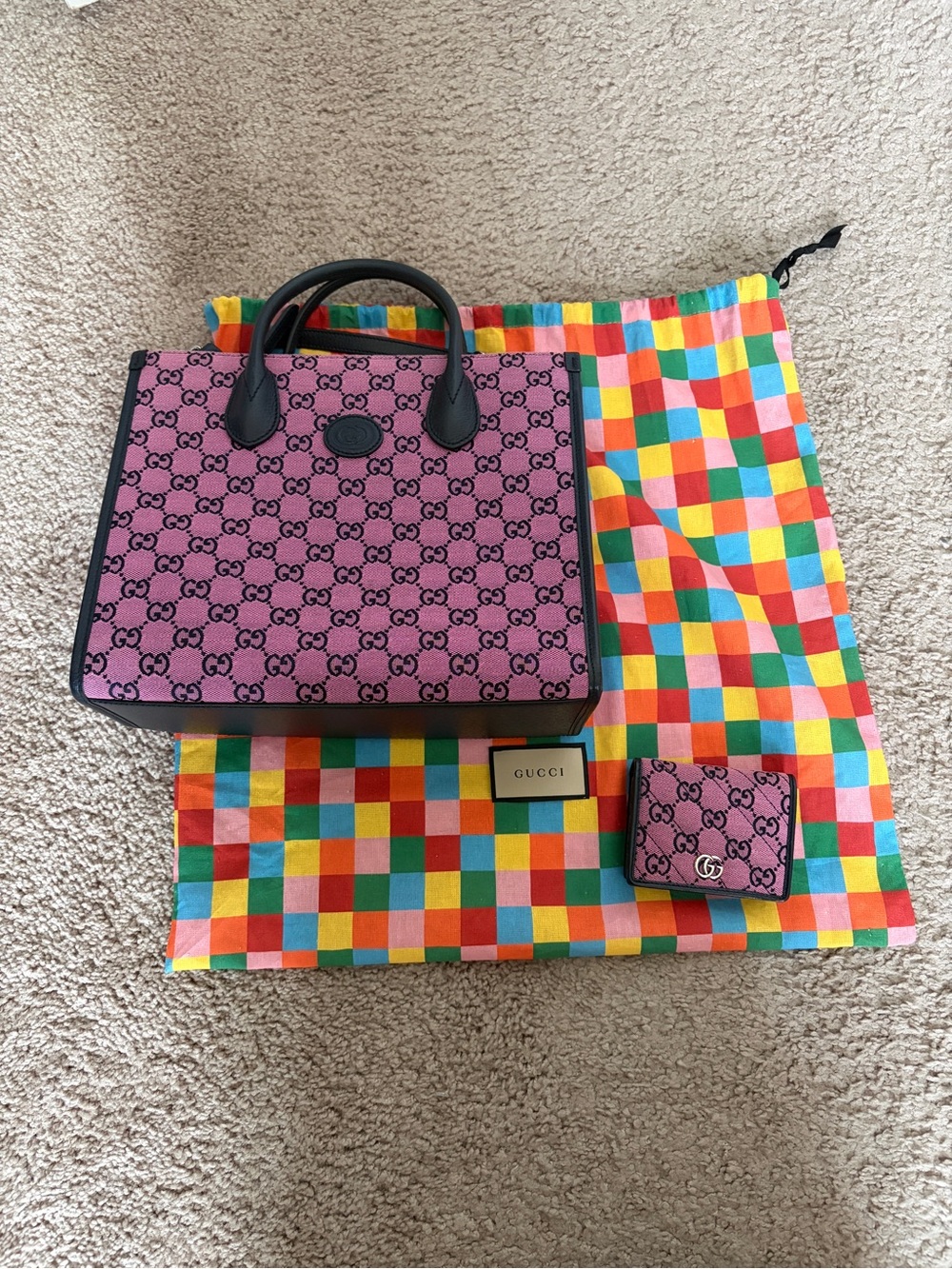 Gucci Pink Tote Bag with Wallet